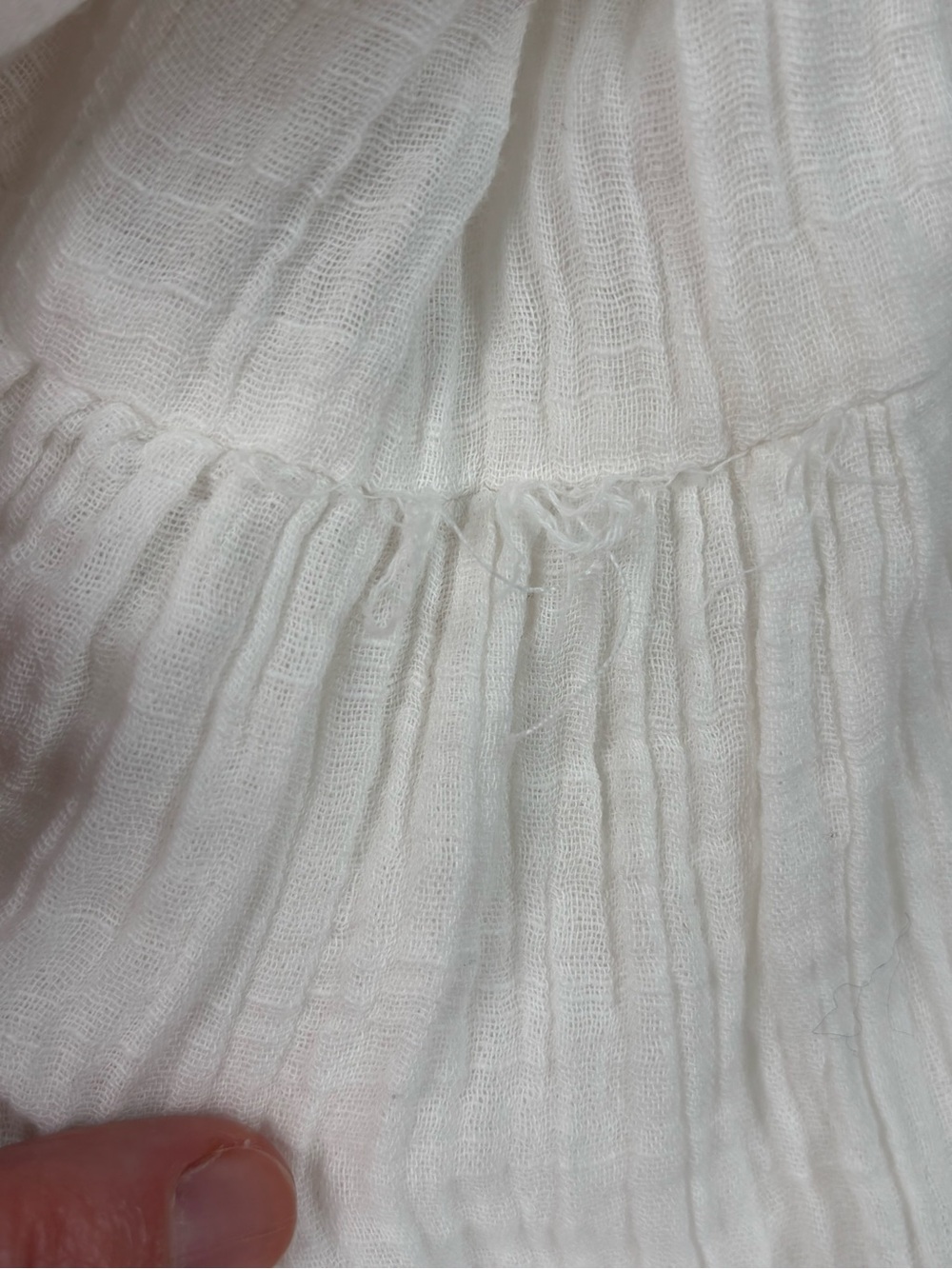 American Eagle Outfitters large White Maxi Skirt with Smocked Waist Ruffle Hem - Picture 12 of 12